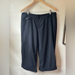 Banana Republic Black Wool Stretch Crop Culotte Pant EXC Size 12 Martin Fit